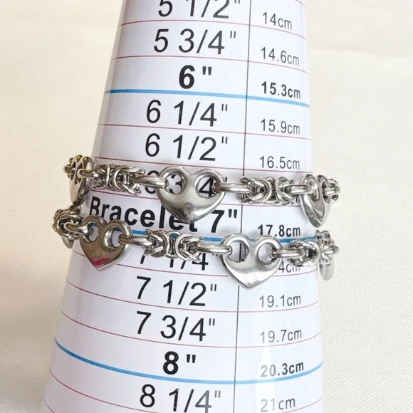 Stainless steel heart chain bracelet - Picture 4 of 4